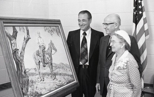 Ezra Taft Benson and wife looking at a painting
