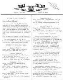 Faculty Bulletin, Volume 7, No. 29, March 23, 1970