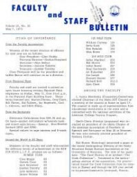 Faculty Bulletin, Volume 10, No. 31, May 7, 1973
