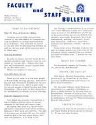 Faculty Bulletin, Volume 12, No. 7, October 21, 1974