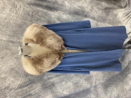 Blue Coat Fur Collar