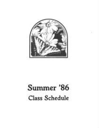 Summer '86 Class Schedule