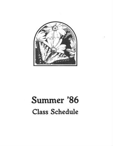 Summer '86 Class Schedule