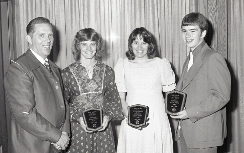 Students accepting awards