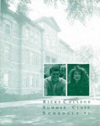 Ricks College Summer Class Schedule 91