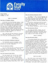 Faculty Bulletin, Volume 15, No. 13, December 12, 1977