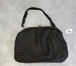 Black Striped Hand Bag