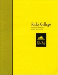 Ricks College Summer Terms 98 Class Schedule