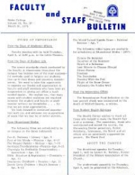 Faculty Bulletin, Volume 12, No. 27, March 31, 1975