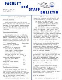 Faculty Bulletin, Volume 11, No. 29, April 1, 1974