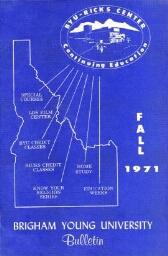 BYU-Ricks Center for Continuing Education, Fall Semester, 1971