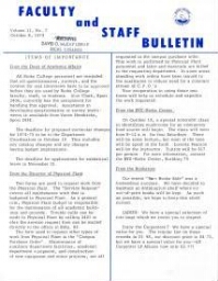 Faculty Bulletin, Volume 11, No. 7, October 8, 1973