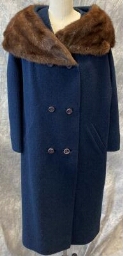 Blue Coat Fur Collar