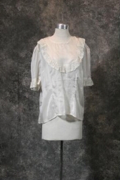 Cream Silk Fitted Blouse