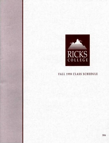 Ricks College Fall 1998 Class Schedule