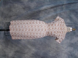 Beige Embroidered Linen Dress