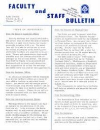 Faculty Bulletin, Volume 12, No. 5, October 7, 1974