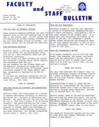 Faculty Bulletin, Volume 13, No. 28, April 12, 1976