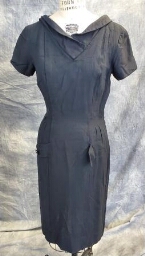 Black Linen V-neck Dress
