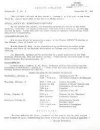 Faculty Bulletin, Volume 5, No. 3, September 27, 1967
