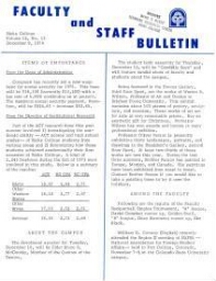 Faculty Bulletin, Volume 12, No. 13, December 9, 1974