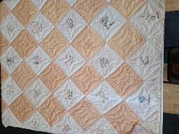 Embroidered Flowers Quilt