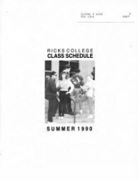 Ricks College Class Schedule Summer 1990.