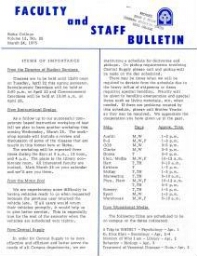 Faculty Bulletin, Volume 12, No. 26, March 24, 1975