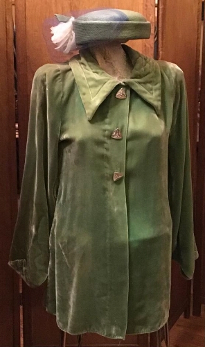Green velvet coat