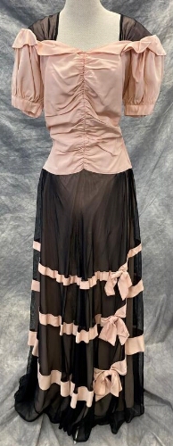 Black Pink Formal Gown