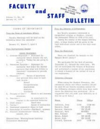 Faculty Bulletin, Volume 11, No. 18, January 14, 1974