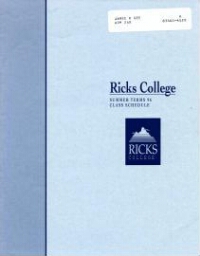 Ricks College Summer Terms 96 Class Schedule