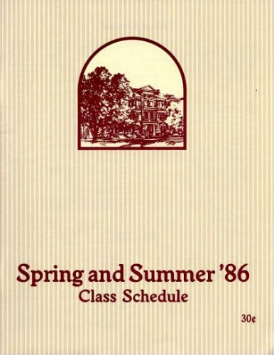 Spring and Summer '86 Class Schedule