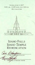 Idaho Falls Temple Rededication Recommend