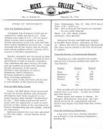 Faculty Bulletin, Volume 9, No. 19, February 14, 1972