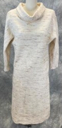White Sweater Cowl Dress