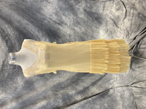 Yellow Silk Goergette Dress