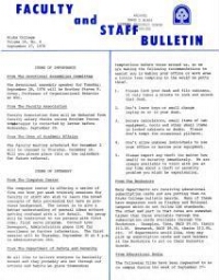 Faculty Bulletin, Volume 14, No. 4, September 27, 1976