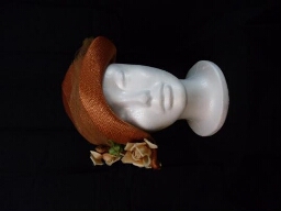 Orange hat with flowers
