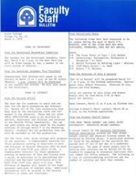 Faculty Bulletin, Volume 15, No. 23, March 5, 1979