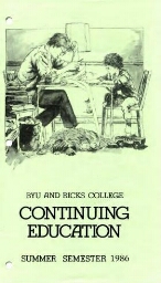BYU and Ricks College Continuing Education Summer Semester 1986