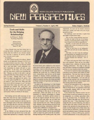 Ricks College New Perspectives Vol. 2, No. 4- April, 1981