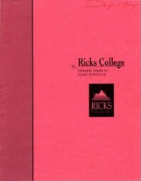 Ricks College Summer Terms 97 Class Schedule