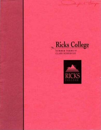 Ricks College Summer Terms 97 Class Schedule