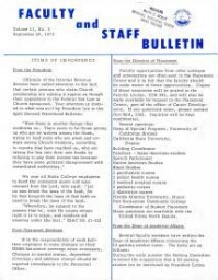 Faculty Bulletin, Volume 11, No. 5, September 24, 1973