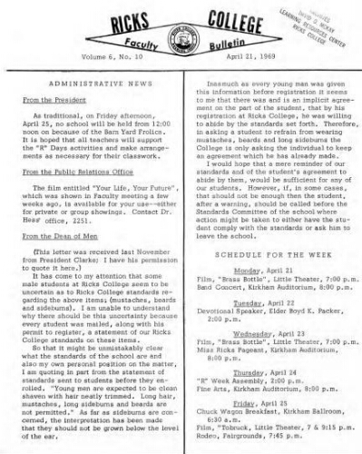 Faculty Bulletin, Volume 6, No. 10, April 21, 1969