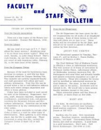 Faculty Bulletin, Volume 10, No. 21, February 26, 1973