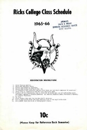 Ricks College Class Schedule 1965-66