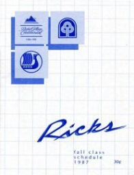 Ricks Fall Class Schedule 1987