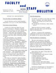 Faculty Bulletin, Volume 11, No. 2, September 3, 1973
